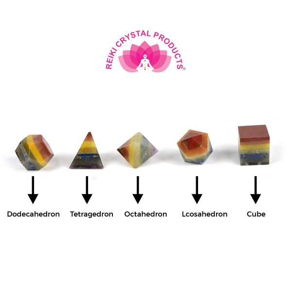 7 chakra crystal geometry set 5 pc