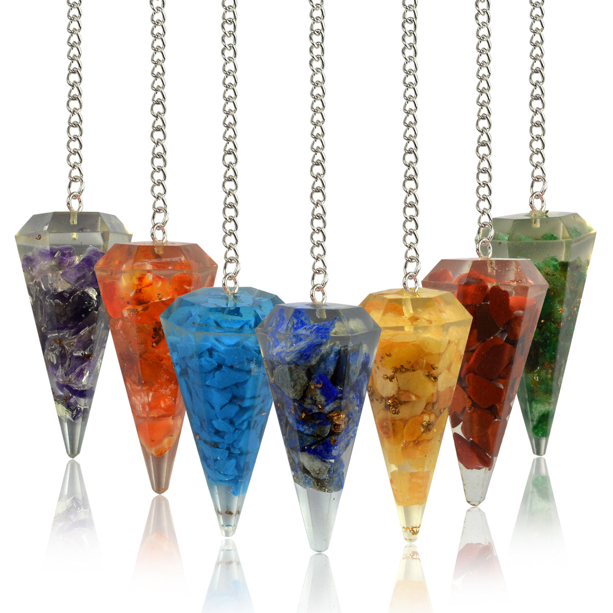 7 Chakra Orgone Dowser / Pendulum Pack of 7 pc