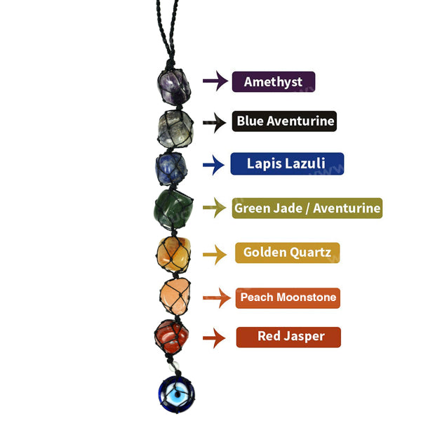 Reiki Charged 7 Chakra Crystal Hanging for Home Protection