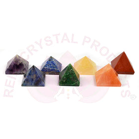 Natural 7 Chakra Pyramid Set (7 Pyramids)