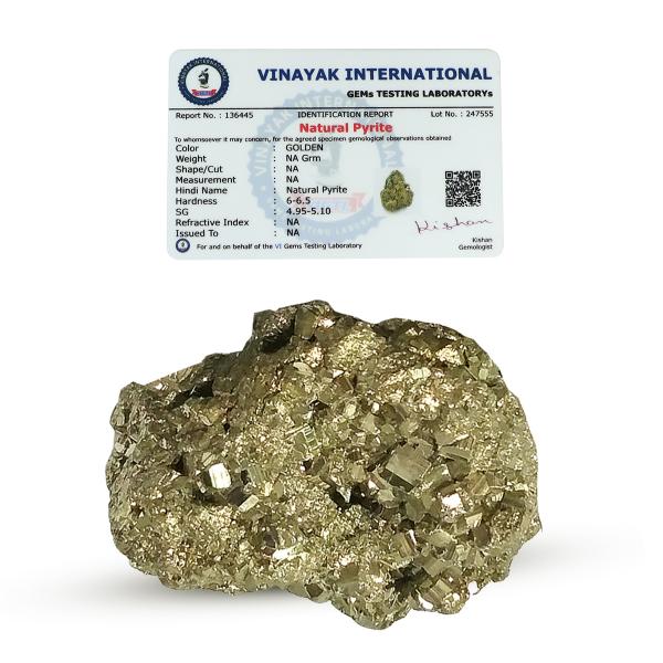 Certified Natural Pyrite Peru Raw Rough for Wealth, Attracts Business Luck