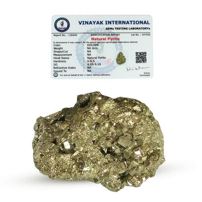 Certified Natural Pyrite Peru Raw Rough for Wealth, Attracts Business Luck