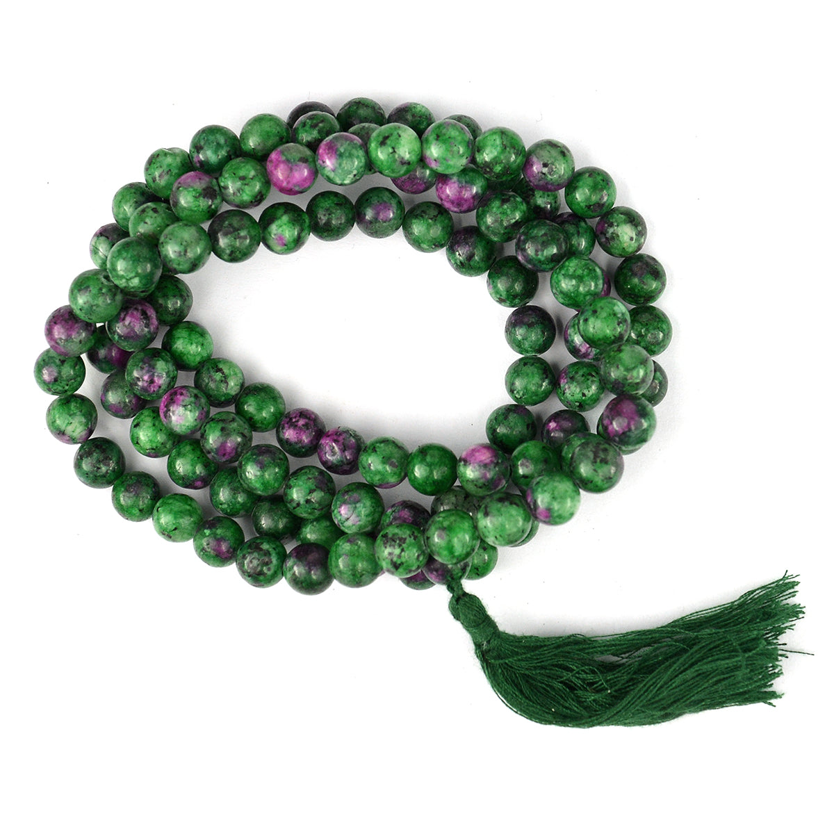 Ruby Zoisite Crystal Mala | Natural Healing Gemstone Necklace for Vitality & Growth