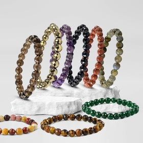 Natural Crystal Stone 8 mm Faceted Bead Bracelet for Unisex