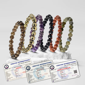 Certified Natural Crystal Stone 8 mm Faceted Bead Bracelet
