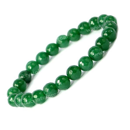 Certificate Green Aventurine 8 mm Faceted Bead Bracelet for Unisex