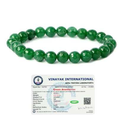 Certified Natural Crystal Stone 8 mm Faceted Bead Bracelet