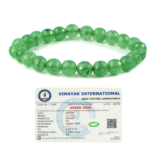 Certified Natural Crystal Stone 8 mm Faceted Bead Bracelet