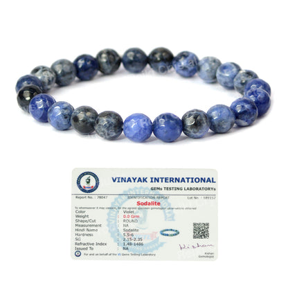 Certified Natural Crystal Stone 8 mm Faceted Bead Bracelet