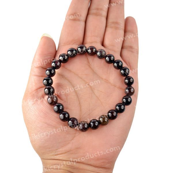 Certified Garnet 8 mm Round Bead Bracelet