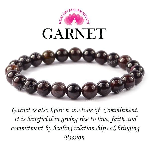 Certified Garnet 8 mm Round Bead Bracelet