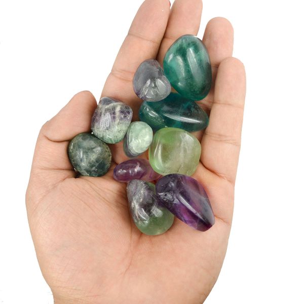 Multi Fluorite Superior Tumble Stone