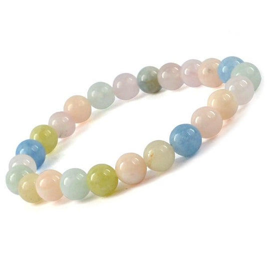 Morganite 8 mm Round Bead Bracelet