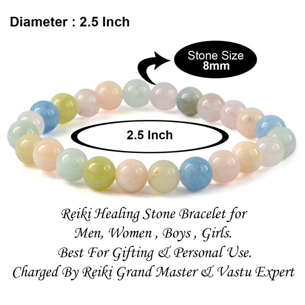 Morganite 8 mm Round Bead Bracelet