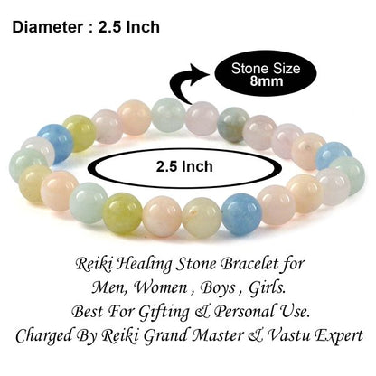 Morganite 8 mm Round Bead Bracelet
