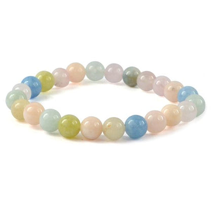 Morganite 8 mm Round Bead Bracelet