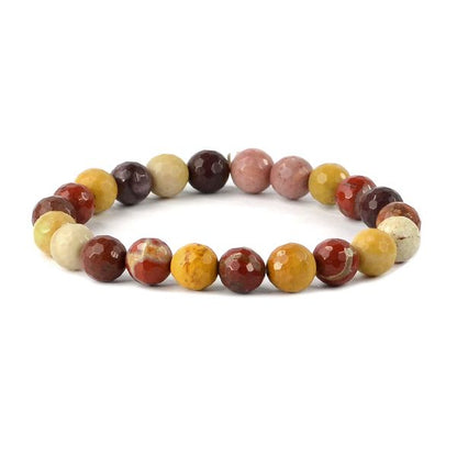 Natural Crystal Stone 8 mm Faceted Bead Bracelet for Unisex