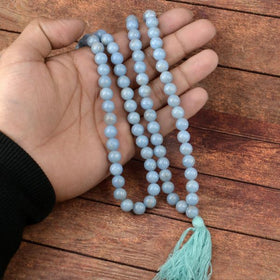 AAA Angelite 8 mm 108 Round Bead Mala