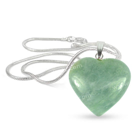 Amazonite Heart Shape Pendant Size 25-30 mm with Metal Chain