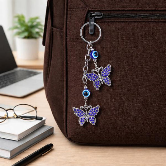 Evil Eye Protection Keychain & Good Luck | Nazar Battu Charm for Keys Bag & Car