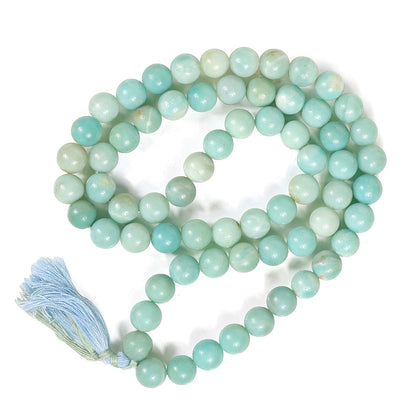 Amazonite Crystal Mala | Natural Healing Gemstone Necklace for Courage & Truth
