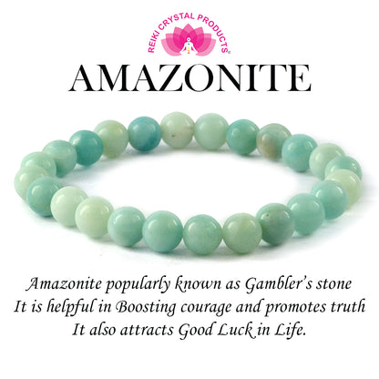 Amazonite AA Crystal Bracelet | Premium Healing Gemstone Bracelet for Courage & Truth