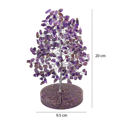Natural Amethyst Crystal Tree with Natural Amethyst Chip Stone Base | Reiki Charged Healing Tree for Peace, Calmness, Meditation, Home & Office Décor, Vastu & Feng Shui