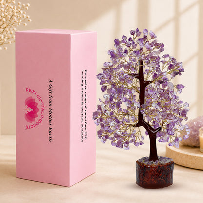 Natural Original Crystal Stone Chip 200 Beads Tree for Decorative Showpiece