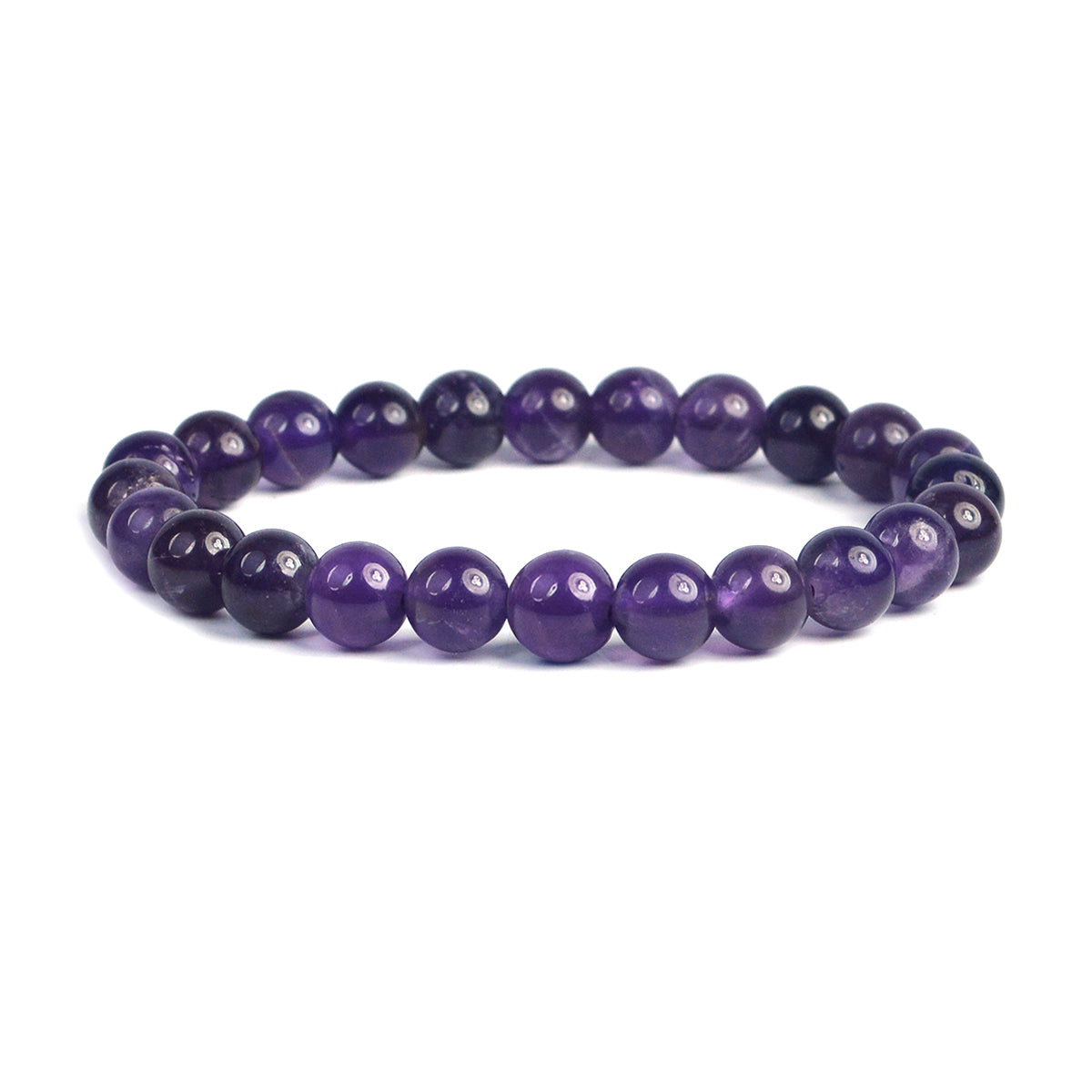 Natural Amethyst Bracelet | Reiki Charged | 6mm–12mm