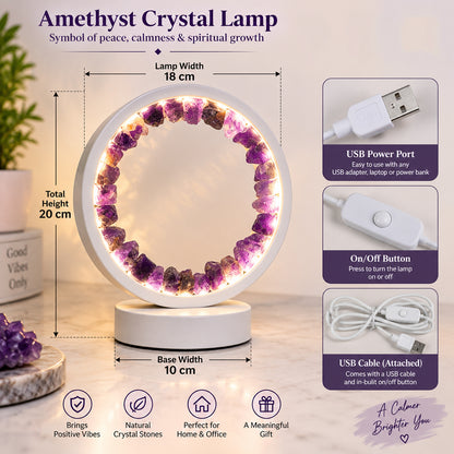 Amethyst Crystal Decorative Lamp for Bedroom and Spiritual Space