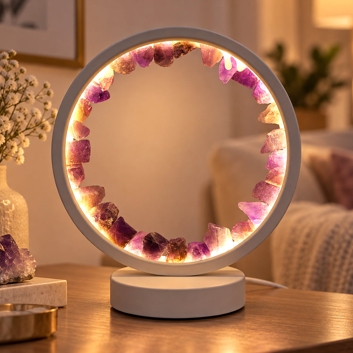 Amethyst Crystal Lamp for Home and Office Decor