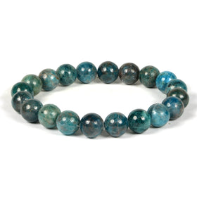 Natural Apatite 10 mm Round Bead Bracelet for Motivation, Clarity & Confidence