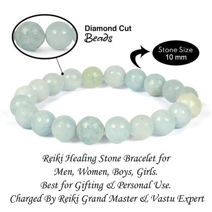 Aquamarine Crystal Bracelet | Natural Healing Gemstone Bracelet for Courage & Clarity