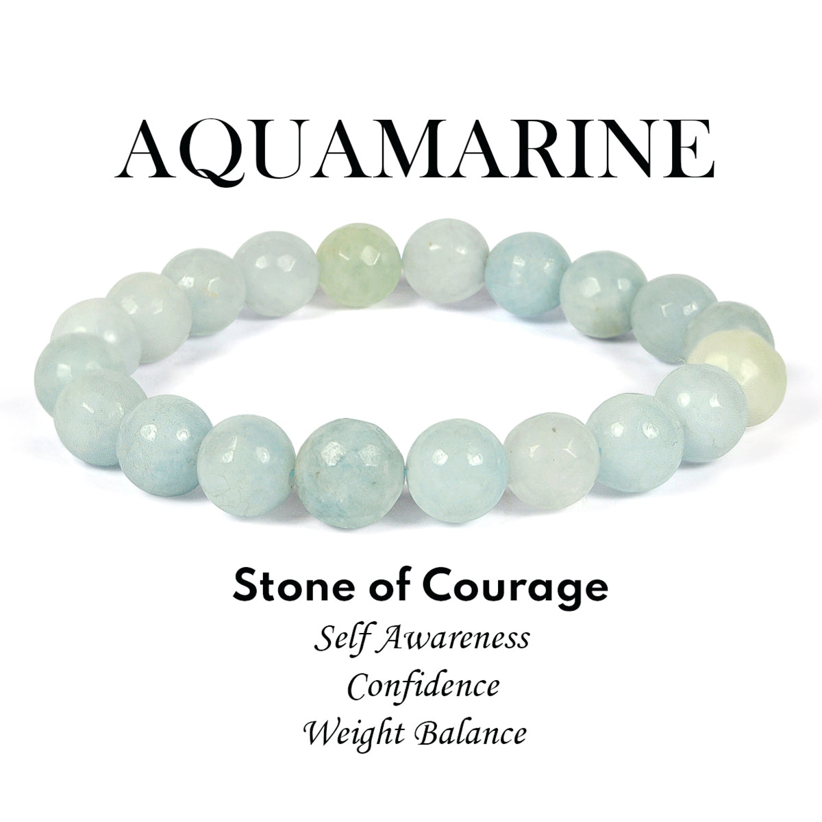 Aquamarine Crystal Bracelet | Natural Healing Gemstone Bracelet for Courage & Clarity
