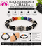 Black Tourmaline & 7 Chakra with Hamsa Charm Bracelet