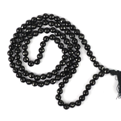 Black Tourmaline Crystal Mala | Natural Protection & Grounding Gemstone Necklace