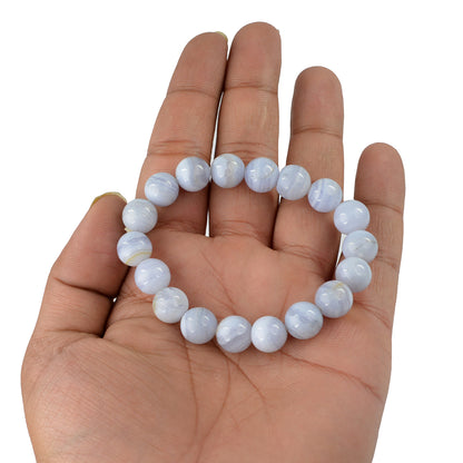 Reiki Charged Blue Lace Agate Bracelet for Communication