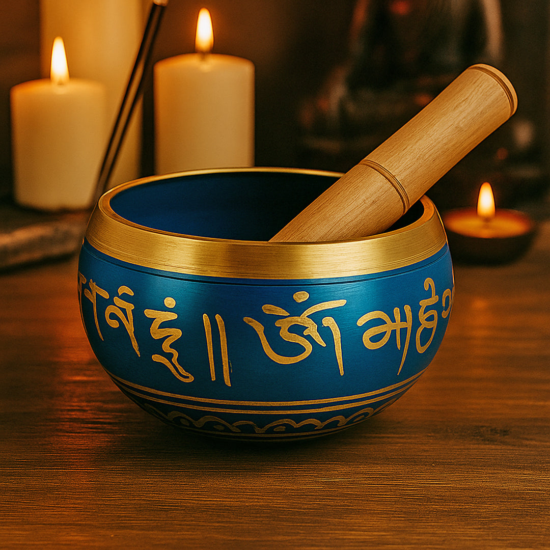 Tibetan Singing Bowl with Wooden Stick 10.1 cm (4 Inch) | Meditation Prayer Bowl for Yoga, Reiki, Music Therapy & Spiritual Practices