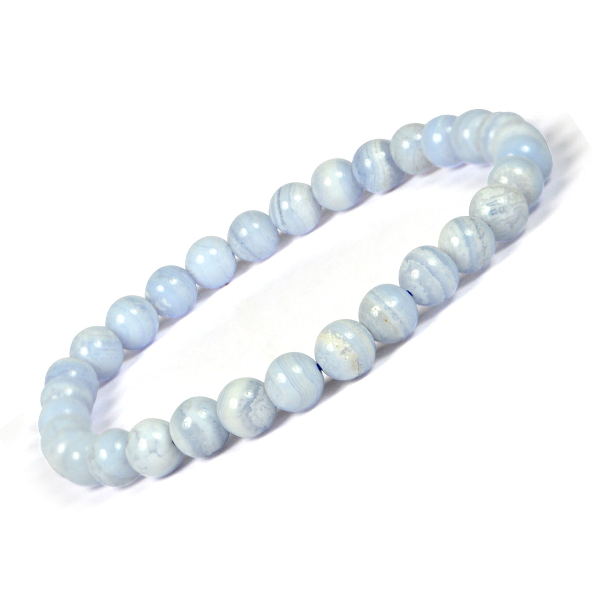 Blue Lace Agate Crystal Bracelet | Natural Healing Gemstone Bracelet for Calm & Communication