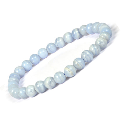 Blue Lace Agate Crystal Bracelet | Natural Healing Gemstone Bracelet for Calm & Communication