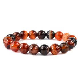 Red Sulemani Hakik Botswana Agate Crystal Bracelet | Natural Healing Gemstone Bracelet for Energy & Strength