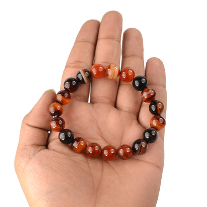 Red Sulemani Hakik Botswana Agate Crystal Bracelet | Natural Healing Gemstone Bracelet for Energy & Strength