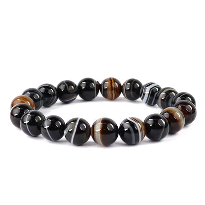 Sulemani Hakik Botswana Agate Matte Crystal Bracelet | Natural Healing Gemstone Bracelet for Grounding & Protection