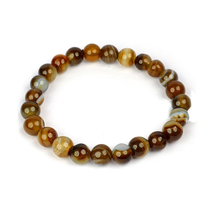 Brown Botswana Agate Sulemani Hakik Crystal Bracelet | Natural Healing Gemstone Bracelet for Grounding & Stability