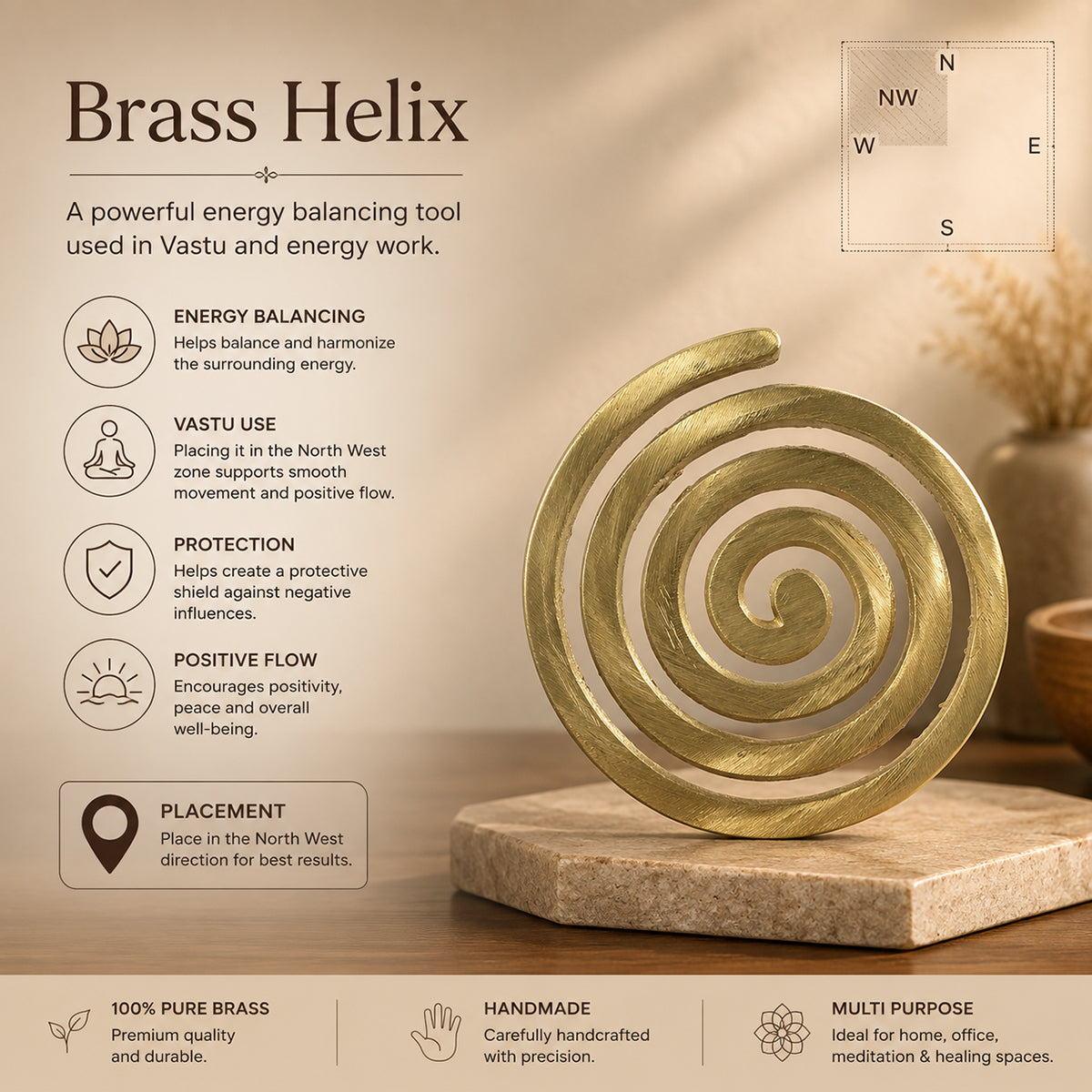 Brass Helix NORTH WEST 