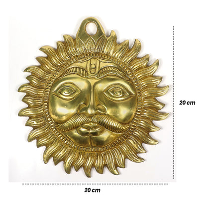 Brass Sun Wall Hanging | Brass Sun Idol Wall Sculpture for Home Decor