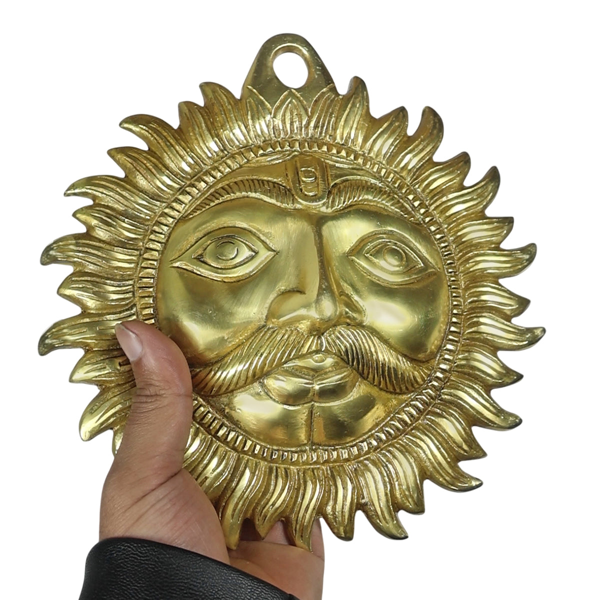 Brass Sun Wall Hanging | Brass Sun Idol Wall Sculpture for Home Decor