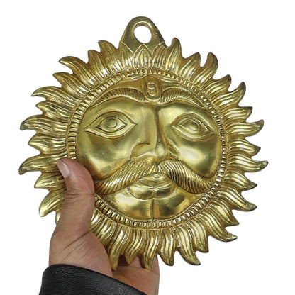 Brass Sun Wall Hanging | Brass Sun Idol Wall Sculpture for Home Decor