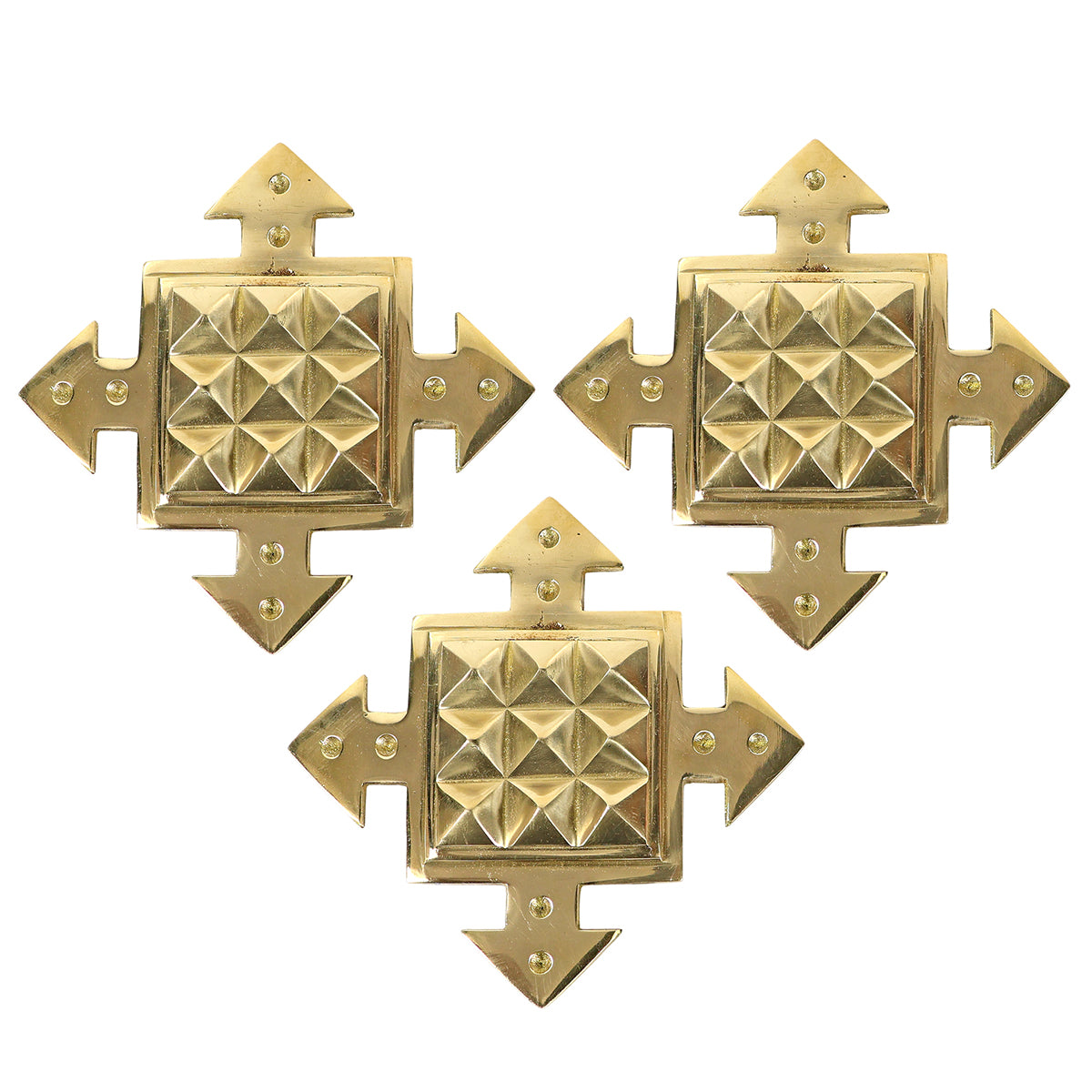 Premium Brass Vastu Helix East, West, North & South Direction Tools & Remedy Collection | 15 cm (6 Inch) | Pack of 3 | Traditional Vastu Accessories for Home, Office, Shop & Commercial Spaces