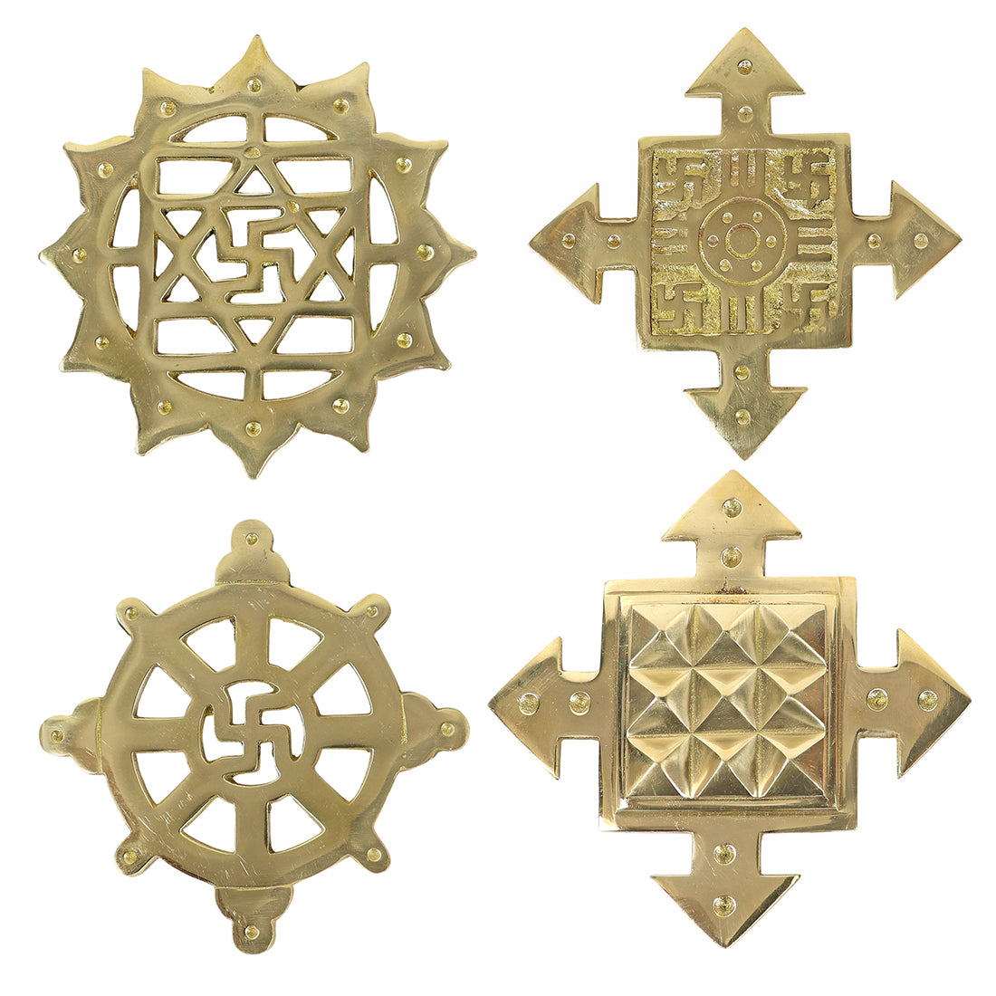 Brass Helix Vastu Tool Combo | East, West, North & South Direction Helix Set | Traditional Brass Vastu Accessories for Home, Office & Commercial Spaces | 15 cm (6 Inch) | Pack of 4